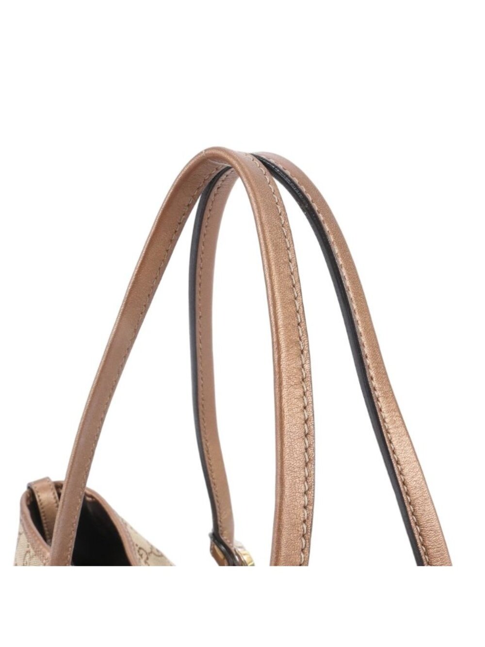 Gucci GG Twins Canvas Leather Tote Shoulder Hand Beige Rbe - Picture 2 of 9